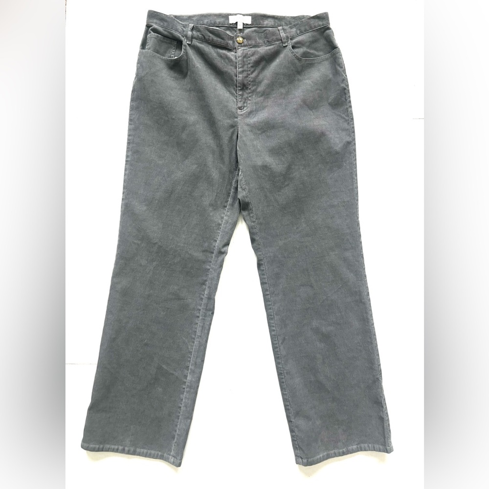 Talbots Woman Wide Leg High Rise Relaxed Fit Corduroy‎ Pants Stretch size 14W